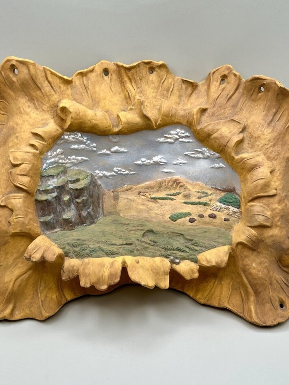 Vintage 1986 Hershey Molds Ceramic Landscape Western Farmhouse Cottage